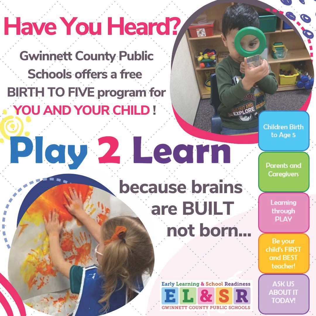 Play 2 Learn - GCPS offers a free birth to 5 program where students learn through play.